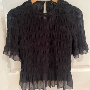 Express Black Ruffle Blouse - XS